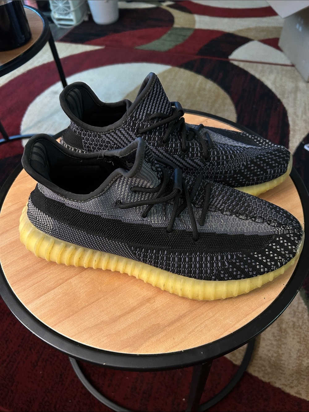 Yeezy Boost 350 V2 Black Grey with Yellow Sole